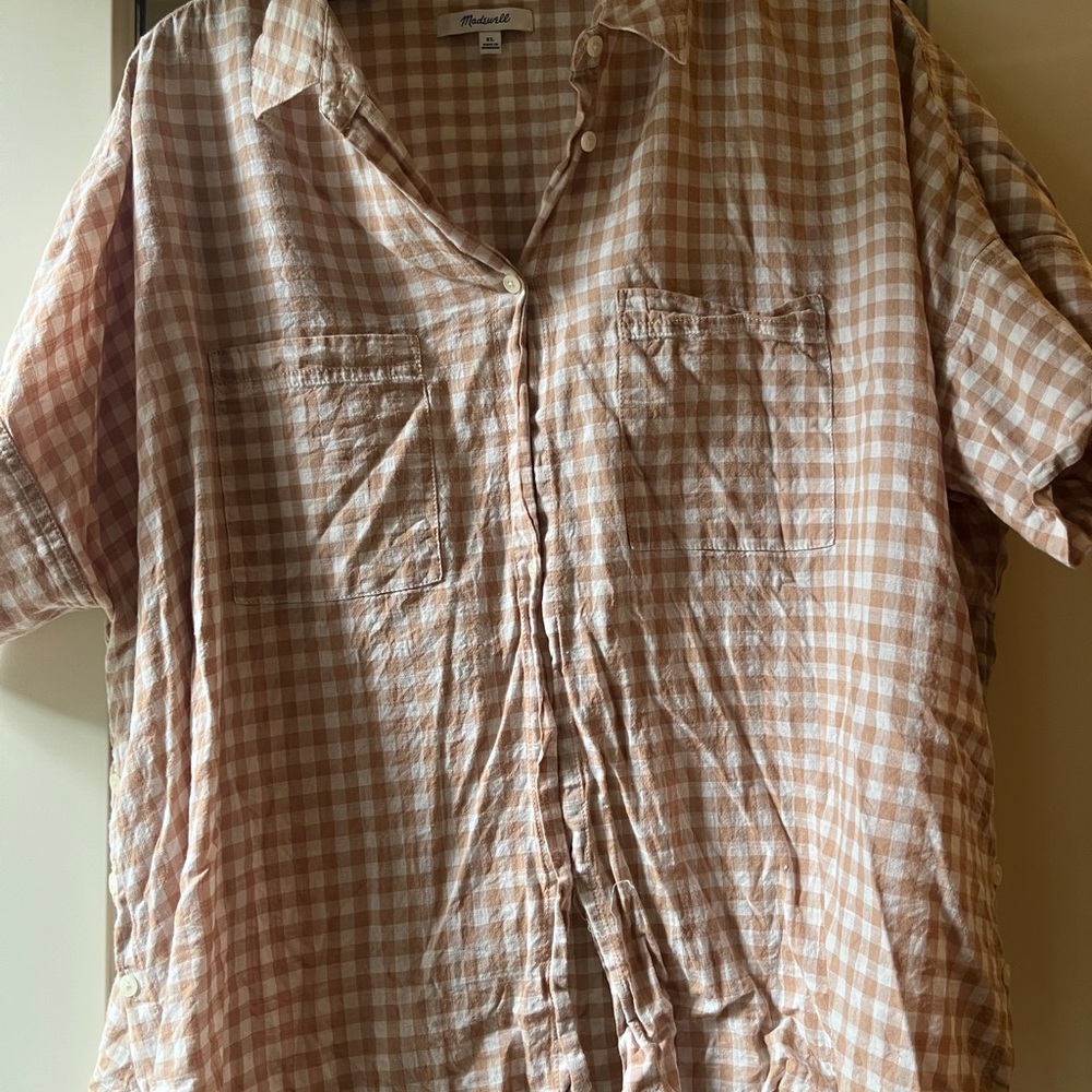 Plaid Men's Shirt in Brown Checkered Pattern